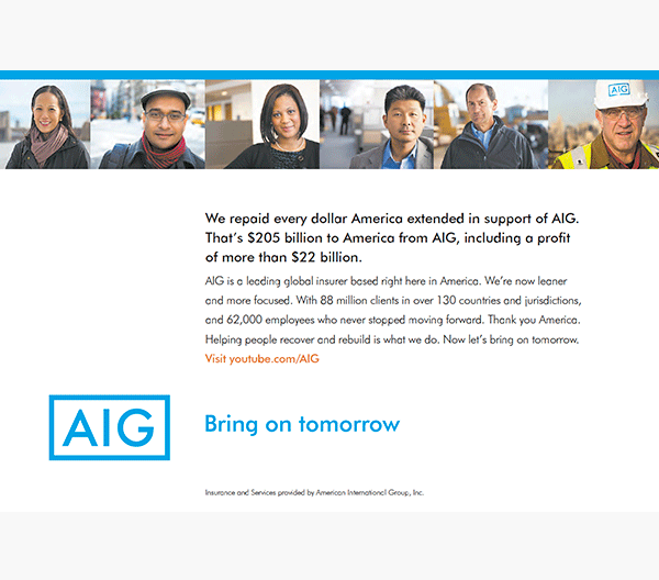 AIG advertisement