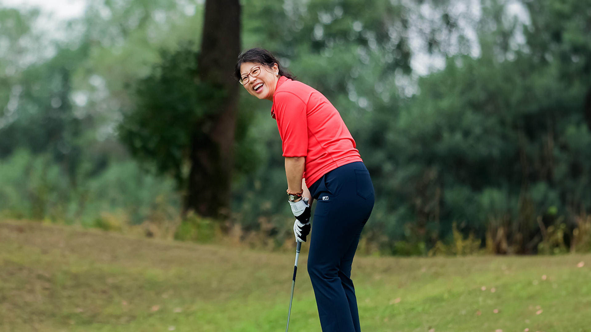 Person playing golf